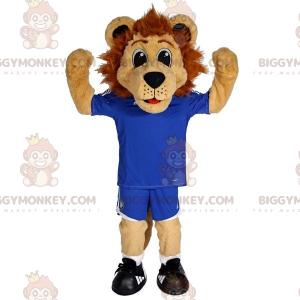 Disfraz de mascota BIGGYMONKEY™ León marrón en ropa deportiva