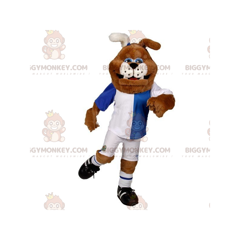 BIGGYMONKEY™ bruin en wit buldoghond mascottekostuum in