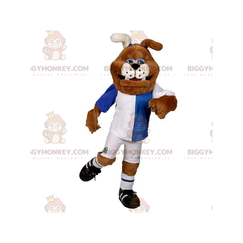BIGGYMONKEY™ Costume da mascotte per cane Bulldog marrone e