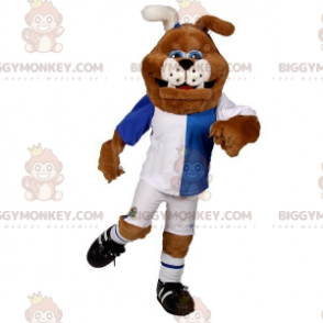 BIGGYMONKEY™ bruin en wit buldoghond mascottekostuum in