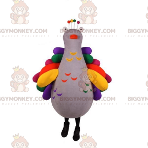 Costume da mascotte BIGGYMONKEY™ piccione pavone molto