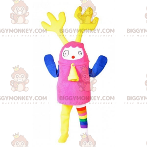 Boneco de neve colorido de fantasia de mascote BIGGYMONKEY™ com