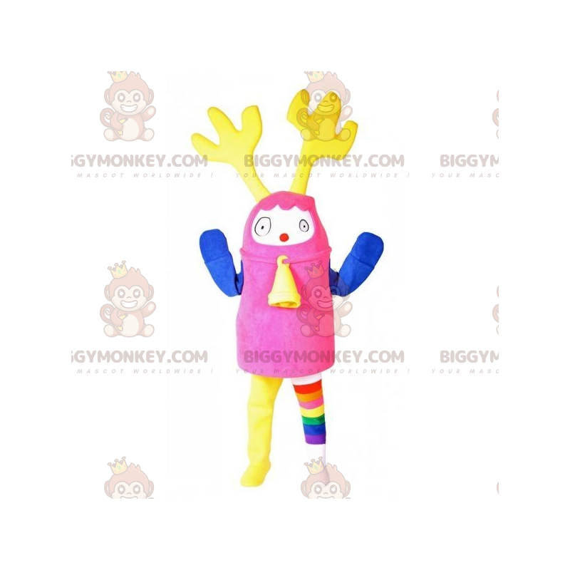 Costume de mascotte BIGGYMONKEY™ de bonhomme coloré avec des