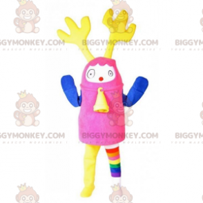 Boneco de neve colorido de fantasia de mascote BIGGYMONKEY™ com