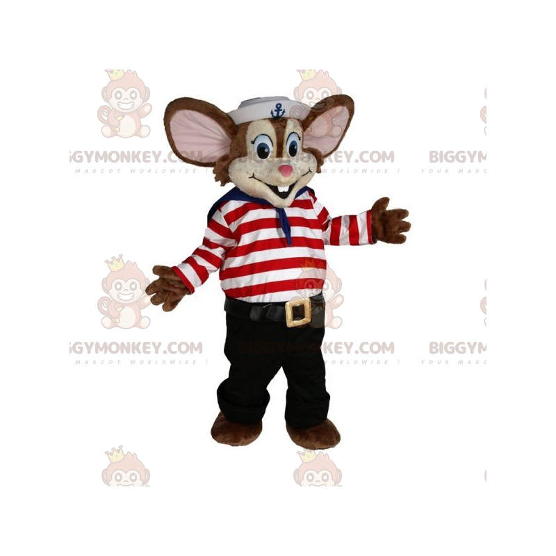 Brown Mouse Sailor Outfit BIGGYMONKEY™ Mascot Costume –