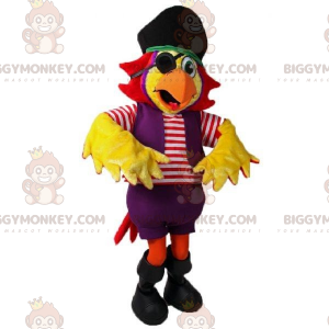 BIGGYMONKEY™ mascottekostuum gele papegaai in piratenoutfit -