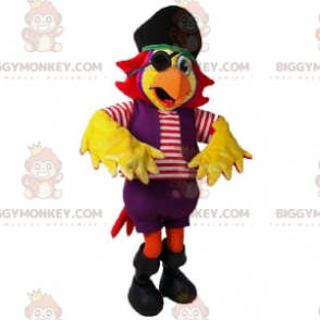 Costume de mascotte BIGGYMONKEY™ de perroquet jaune en tenue de