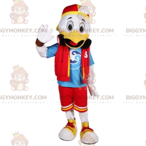 Disfraz de mascota BIGGYMONKEY™ Pato blanco y amarillo en