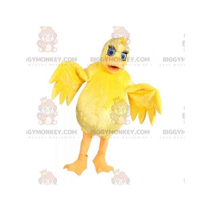 Costume de mascotte BIGGYMONKEY™ de gros poussin jaune dodu et