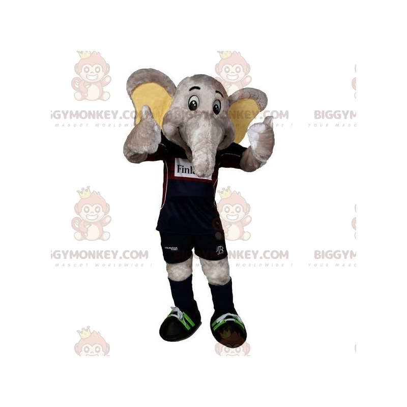 BIGGYMONKEY™ Mascot Costume Gray Elephant In Sportswear –