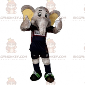 Costume de mascotte BIGGYMONKEY™ d'éléphant gris en tenue de