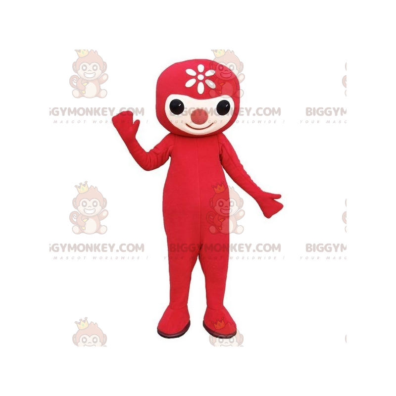 Costume de mascotte BIGGYMONKEY™ de bonhomme rouge avec une