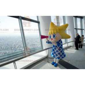 Girl BIGGYMONKEY™ Mascot Costume with Star Head -