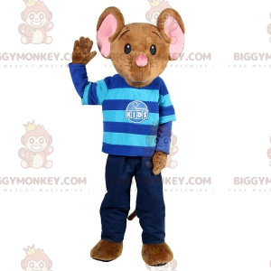 Costume da mascotte BIGGYMONKEY™ topo marrone e rosa con abito