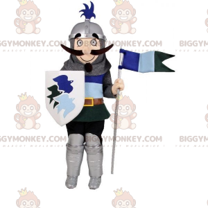 Costume de mascotte BIGGYMONKEY™ de chevalier avec un casque et