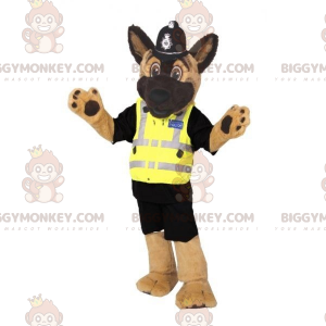 Costume de mascotte BIGGYMONKEY™ de Berger allemand en tenue de