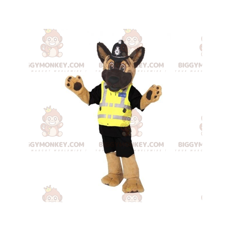 Schæferhund BIGGYMONKEY™ maskotkostume i politimandstøj -