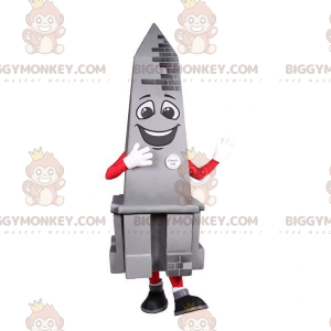 Costume de mascotte BIGGYMONKEY™ de monument d'Obelisque grise