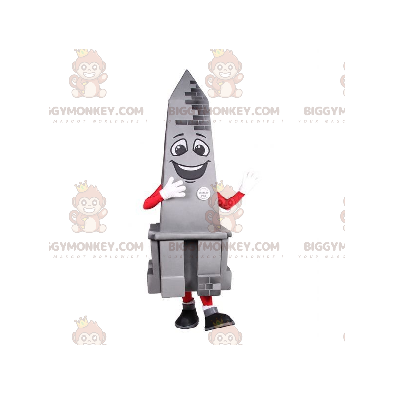 Costume de mascotte BIGGYMONKEY™ de monument d'Obelisque grise