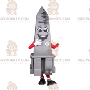 Smiling Gray Obelisk Monument BIGGYMONKEY™ Mascot Costume –