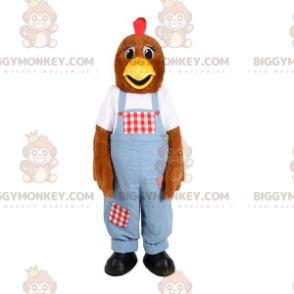 Brun høne BIGGYMONKEY™ maskotkostume med overalls -