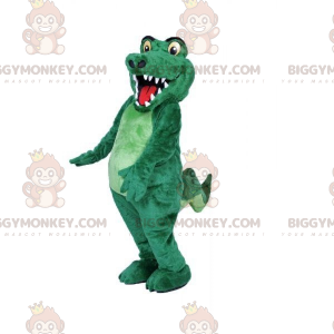 Costume mascotte BIGGYMONKEY™ coccodrillo verde completamente