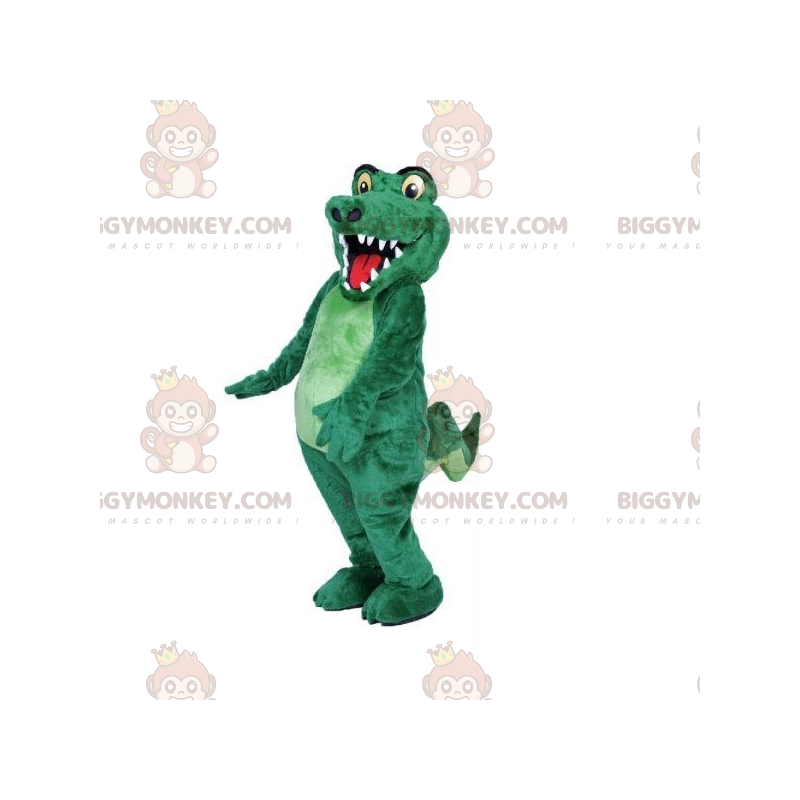 Helt anpassningsbar grön krokodil BIGGYMONKEY™ maskotdräkt -