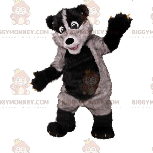 Costume da mascotte BIGGYMONKEY™ con puzzola pelosa grigia e