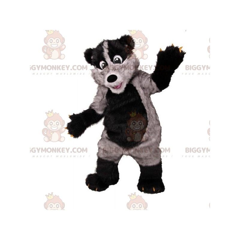 Costume da mascotte BIGGYMONKEY™ con puzzola pelosa grigia e