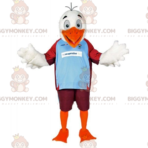 BIGGYMONKEY™ Hvid Orange Måge Fugle Maskot Kostume I Sportstøj
