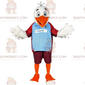 BIGGYMONKEY™ Wit oranje zeemeeuwvogel mascottekostuum in