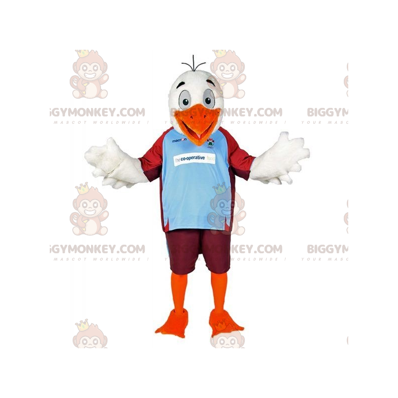 BIGGYMONKEY™ Hvid Orange Måge Fugle Maskot Kostume I Sportstøj