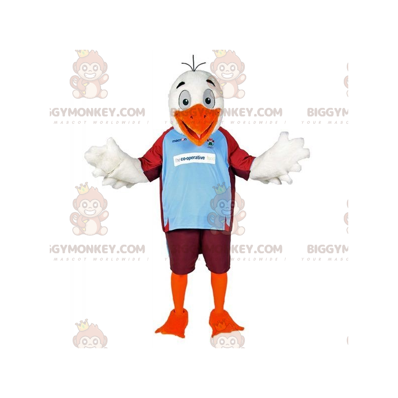 BIGGYMONKEY™ White Orange Seagull Bird Mascot Costume In