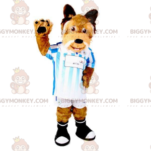 Costume de mascotte BIGGYMONKEY™ de chien marron et blanc poilu