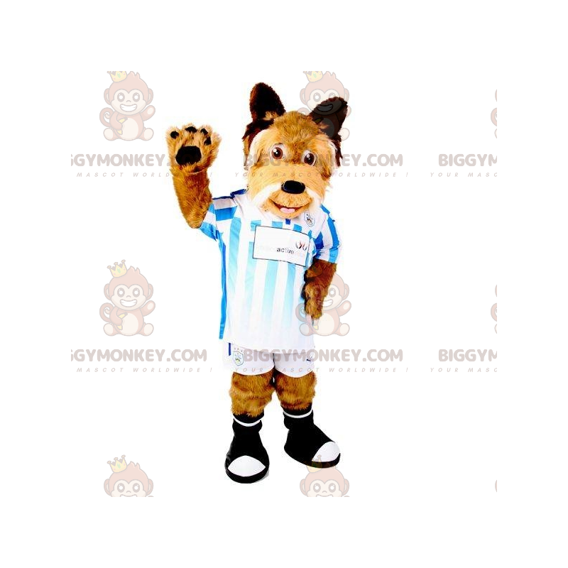 Costume da mascotte sportivo BIGGYMONKEY™ cane marrone peloso e