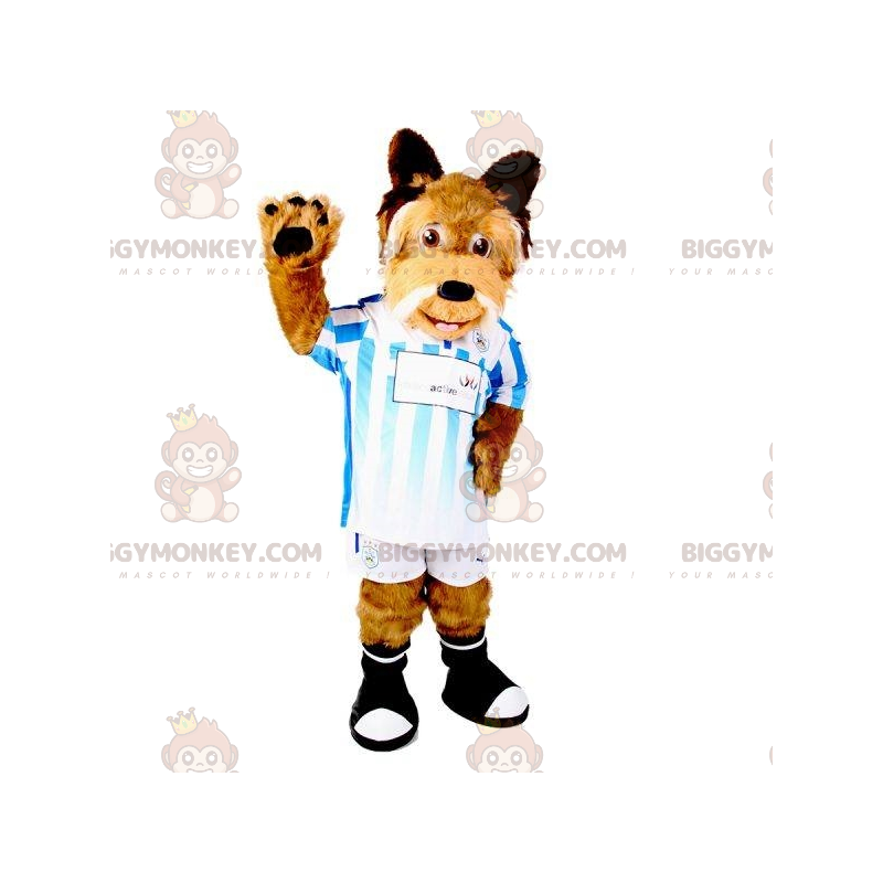 Sporty Furry Brown and White Dog BIGGYMONKEY™ Mascot Costume -