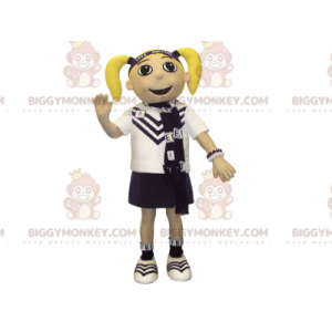 Costume da mascotte BIGGYMONKEY™ per ragazza bionda con trecce