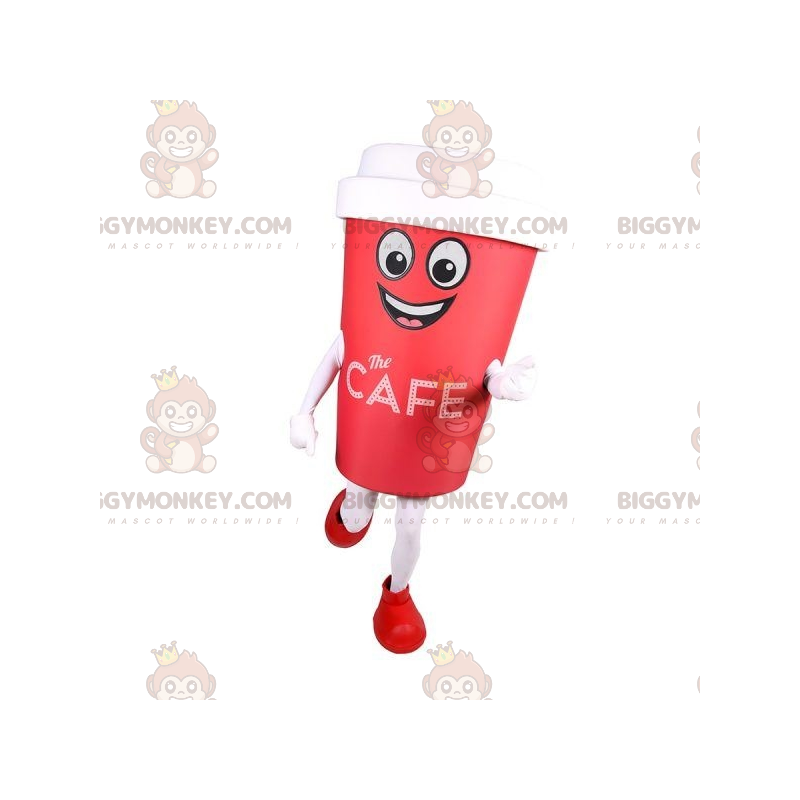 BIGGYMONKEY™ Red Cup of Coffee Maskottchen-Kostüm. Cafe