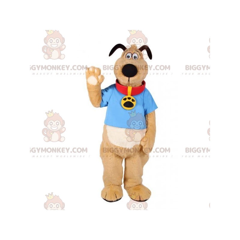 Disfraz de mascota de perro marrón y blanco BIGGYMONKEY™ con