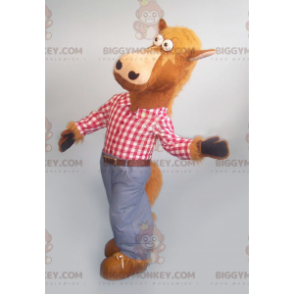 Disfraz de mascota Brown Horse BIGGYMONKEY™ con camisa a
