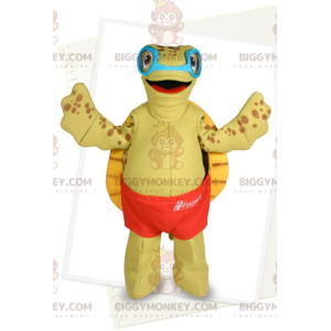 Costume de mascotte BIGGYMONKEY™ de tortue avec des lunettes et