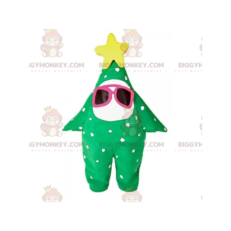 Costume de mascotte BIGGYMONKEY™ d'étoile verte de sapin avec