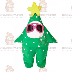 Costume de mascotte BIGGYMONKEY™ d'étoile verte de sapin avec