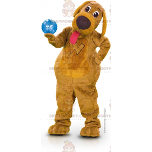 BIGGYMONKEY™ Costume mascotte cane marrone con lingua che