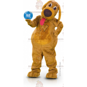 BIGGYMONKEY™ Costume mascotte cane marrone con lingua che