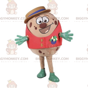 Costume da mascotte rotondo di BIGGYMONKEY™ con un cappello e