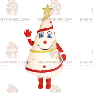 BIGGYMONKEY™ Weißes Weihnachtsbaum-Maskottchen-Kostüm mit