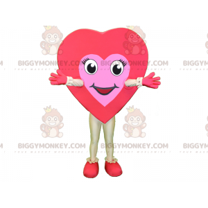 Costume da mascotte BIGGYMONKEY™ con cuore rosso e rosa