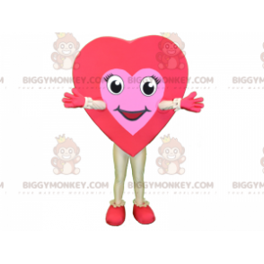 Costume da mascotte BIGGYMONKEY™ con cuore rosso e rosa