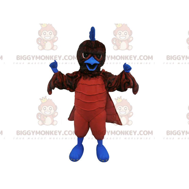 Brun och blå fågelgam BIGGYMONKEY™ maskotdräkt - BiggyMonkey